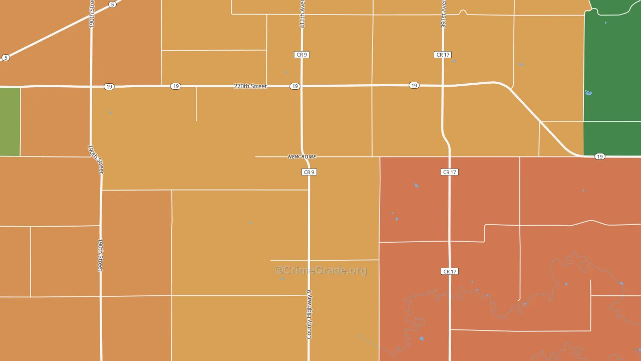 New Rome, MN Map of Robbery Rates