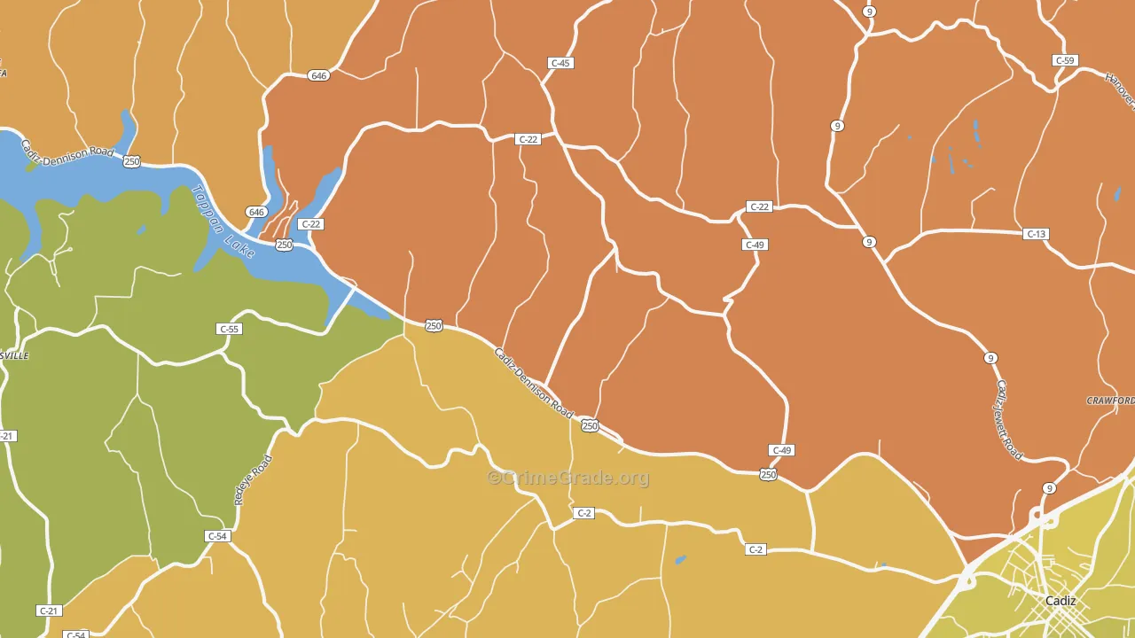 New Rumley, OH Map of Robbery Rates