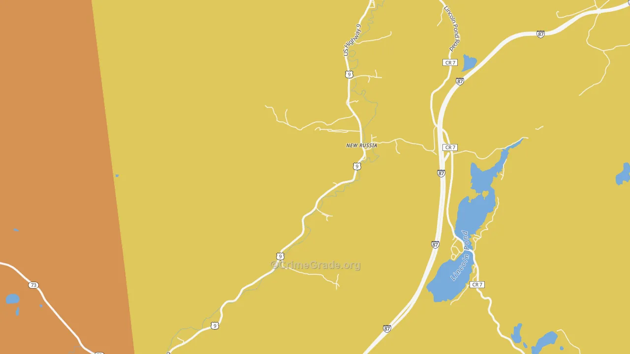 New Russia, NY Map of Robbery Rates