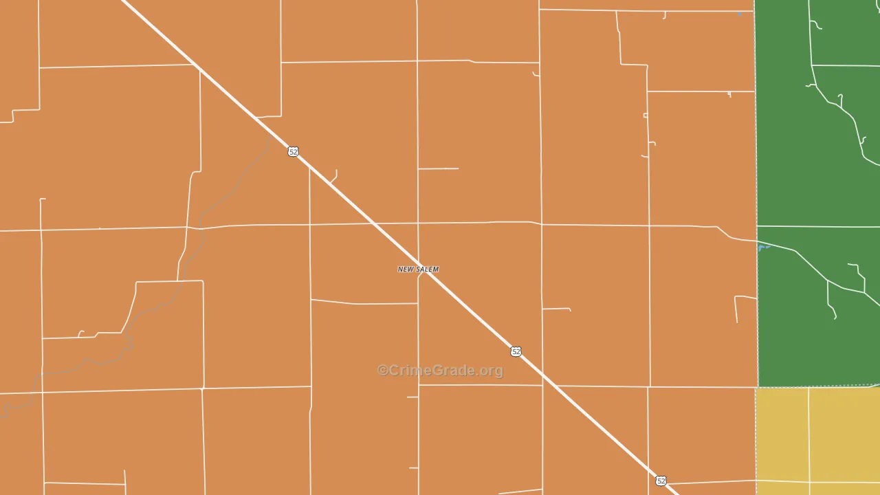 New Salem, IN Map of Robbery Rates