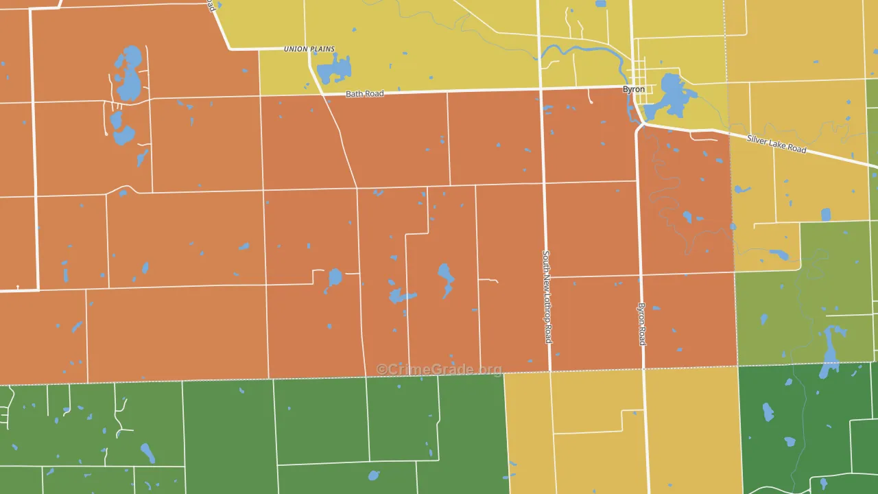 New Salem, MI Map of Robbery Rates
