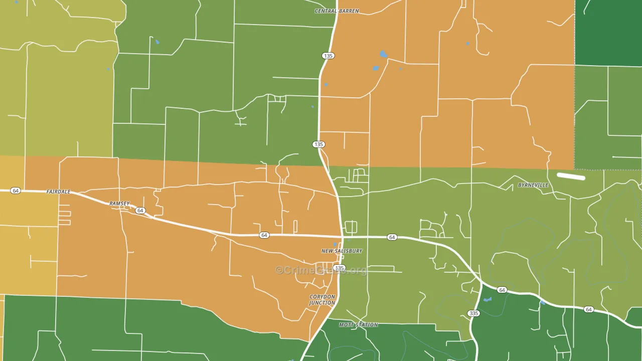 New Salisbury, IN Map of Robbery Rates