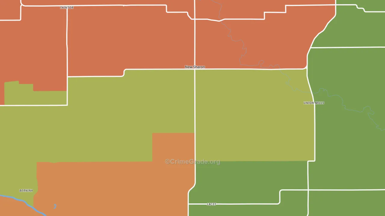 New Sharon, IA Map of Robbery Rates