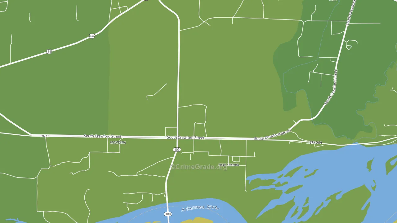 New Spadra, AR Map of Robbery Rates