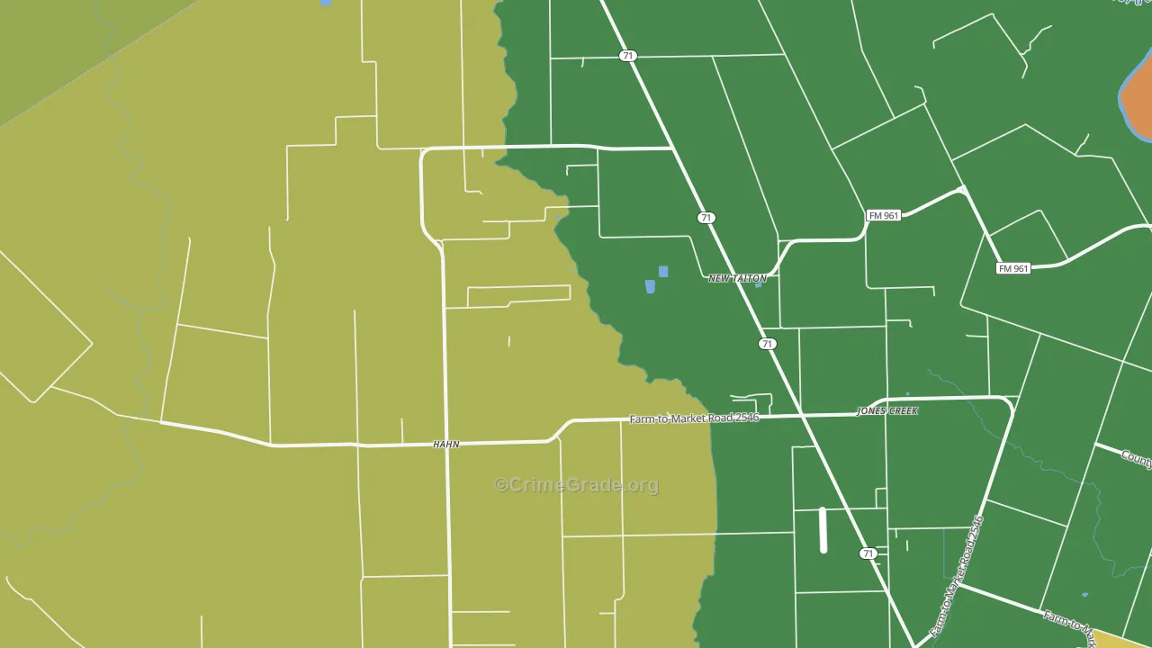 New Taiton, TX Map of Robbery Rates