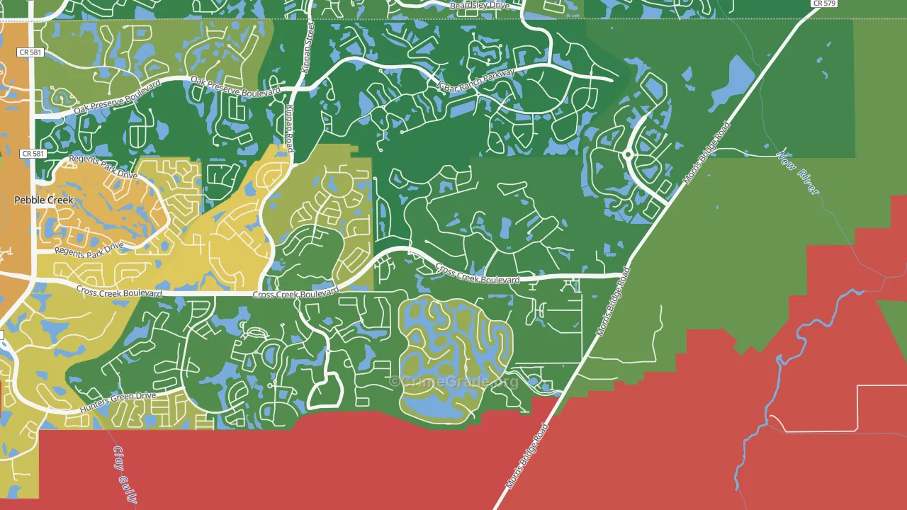 New Tampa, Tampa, FL Map of Robbery Rates