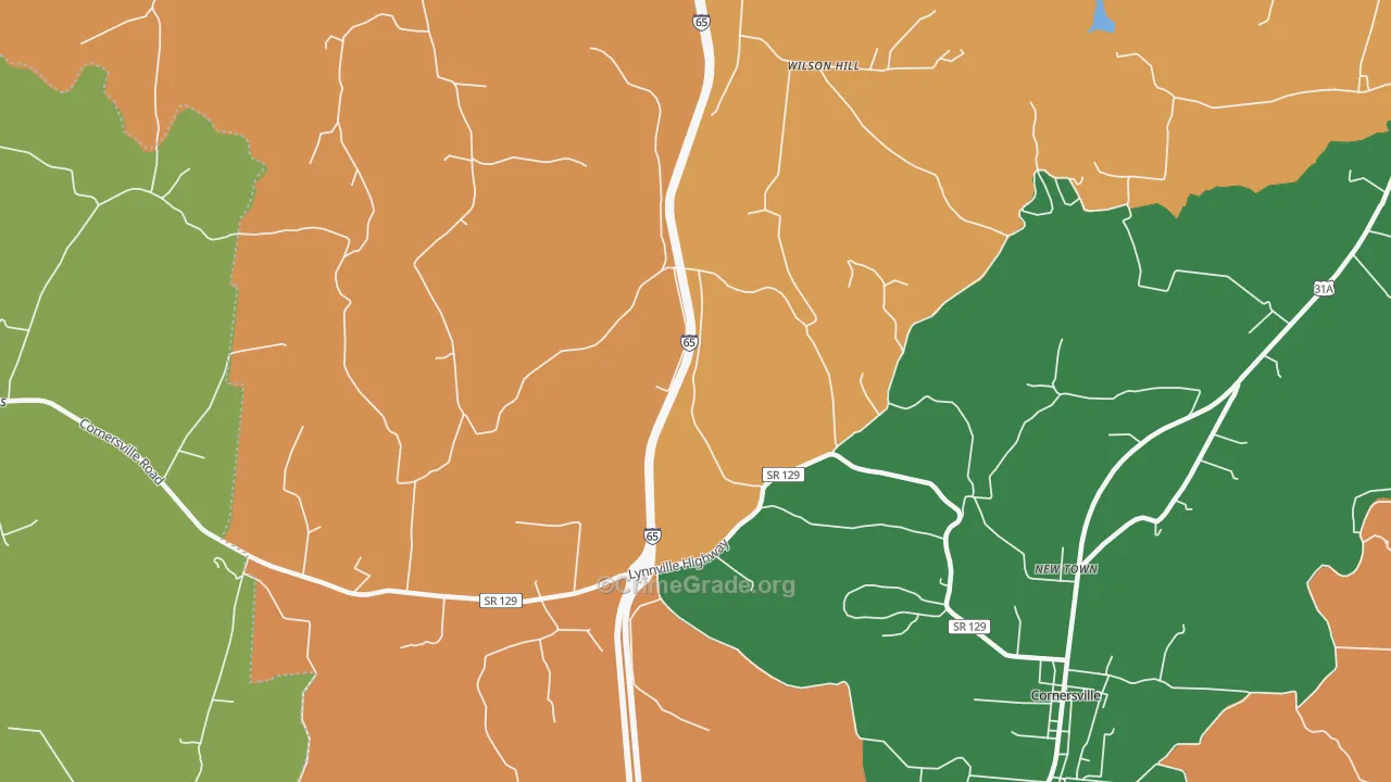 New Town, TN Map of Robbery Rates