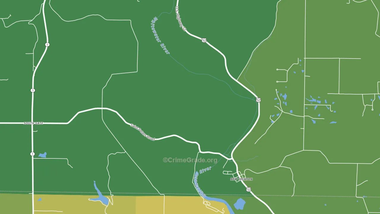 New Trenton, IN Map of Robbery Rates