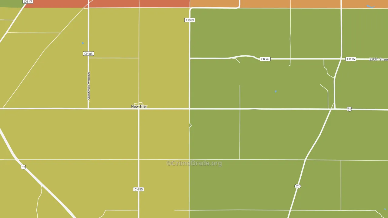 New Trier, MN Map of Robbery Rates