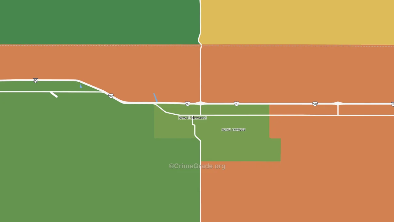 New Underwood, SD Map of Robbery Rates