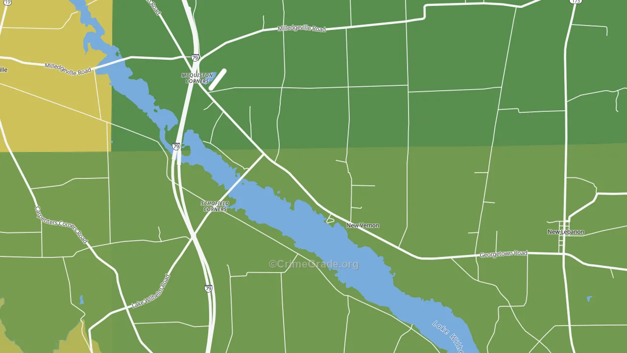 New Vernon, PA Map of Robbery Rates