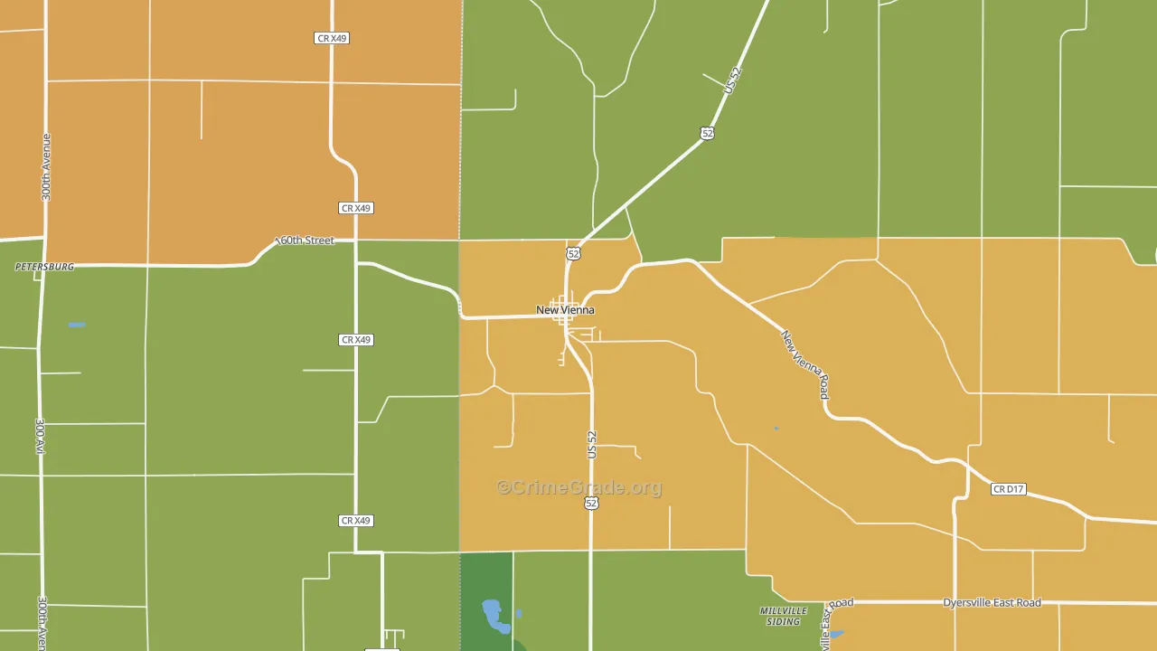New Vienna, IA Map of Robbery Rates
