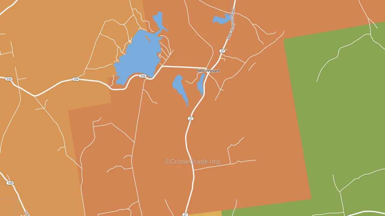 New Vineyard, ME Map of Robbery Rates