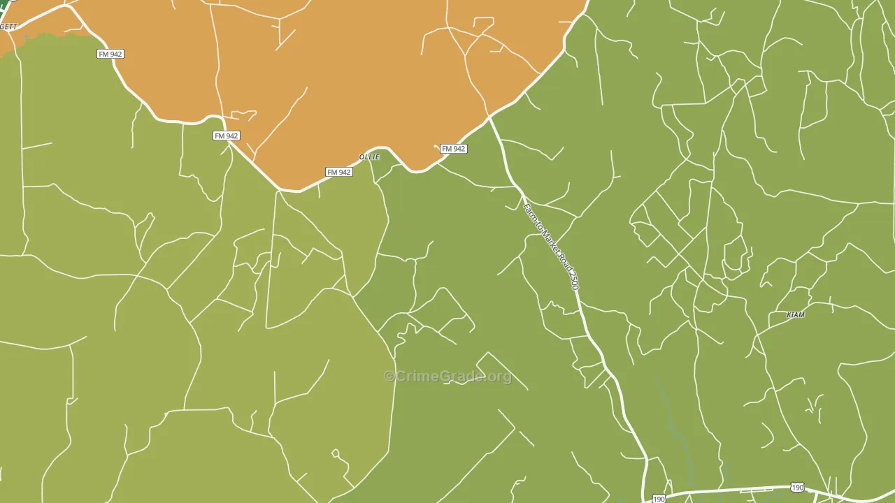 New Willard, TX Map of Robbery Rates
