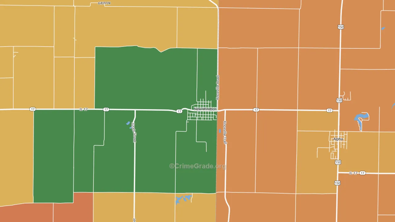 New Windsor, IL Map of Robbery Rates