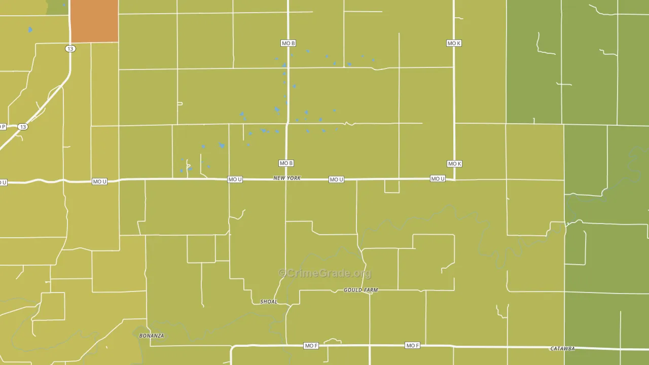 New York, MO Map of Robbery Rates