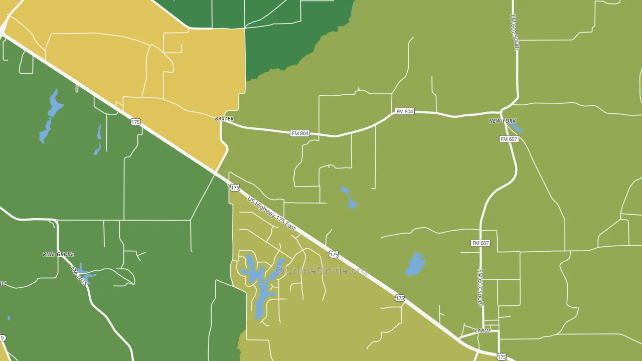 New York, TX Map of Robbery Rates