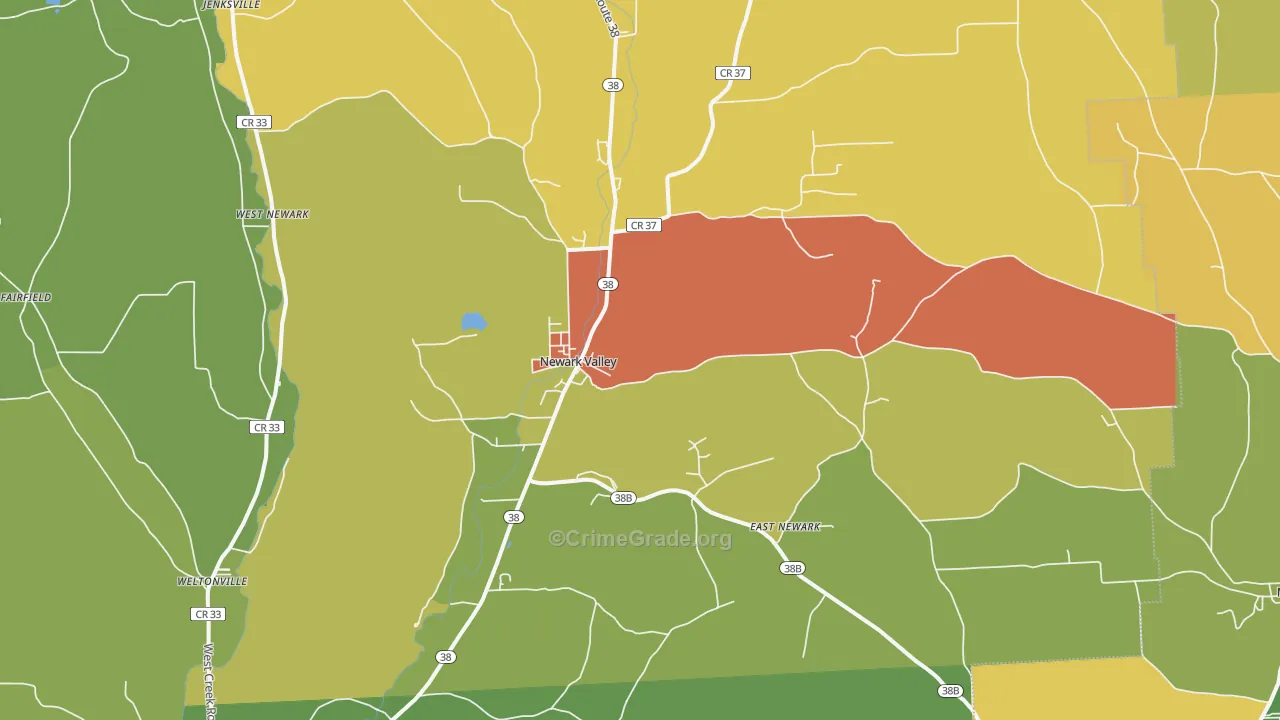 Newark Valley, NY Map of Robbery Rates