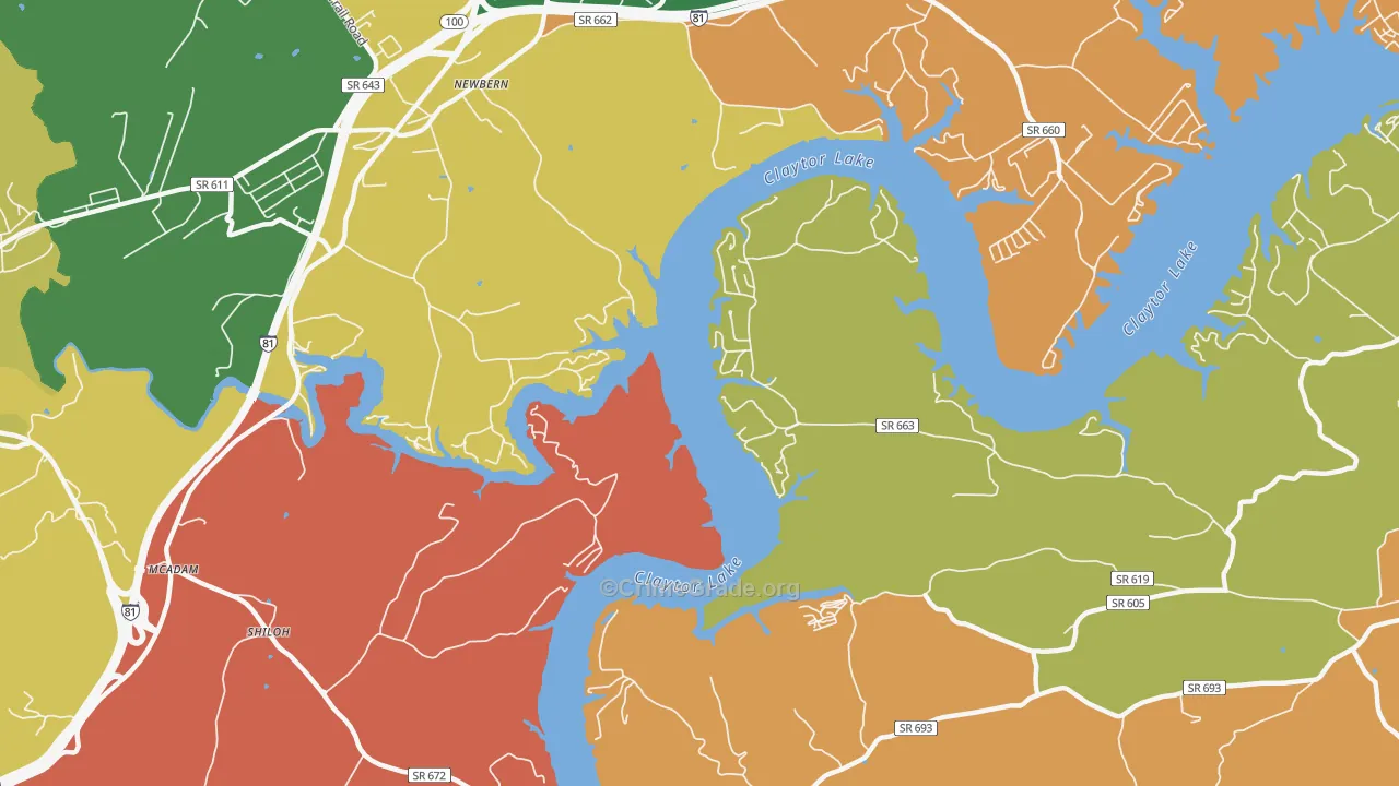 Newbern, VA Map of Robbery Rates