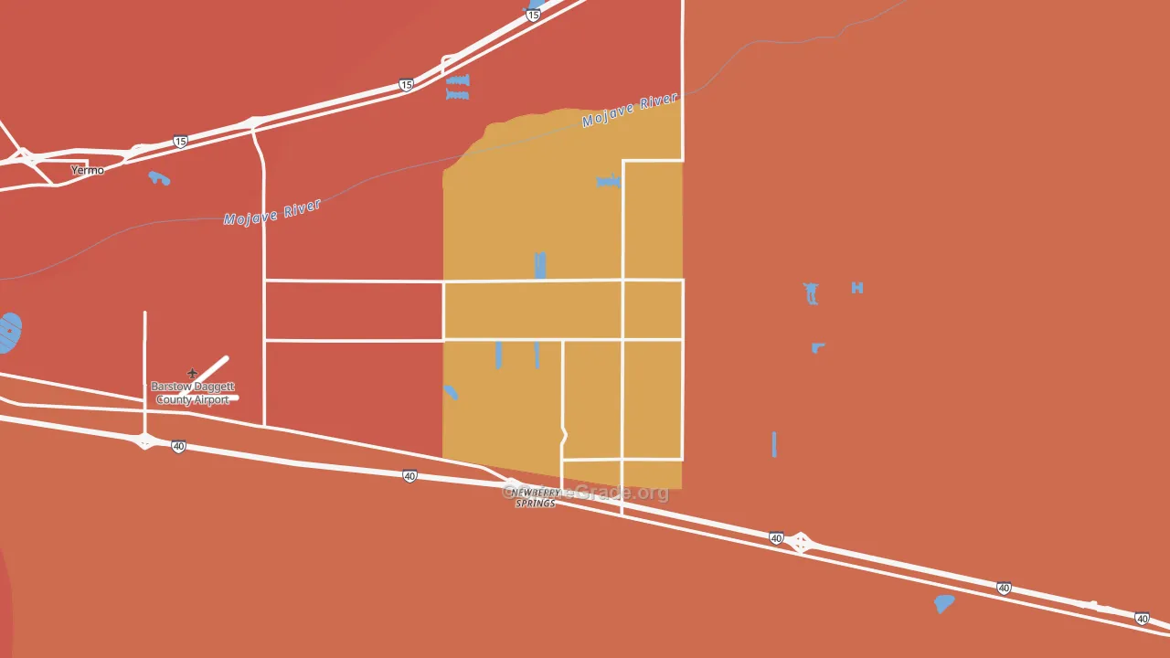 Newberry Springs, CA Map of Robbery Rates