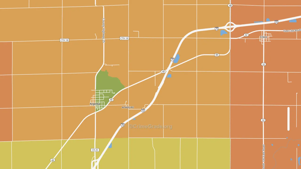 Newburg, IL Map of Robbery Rates