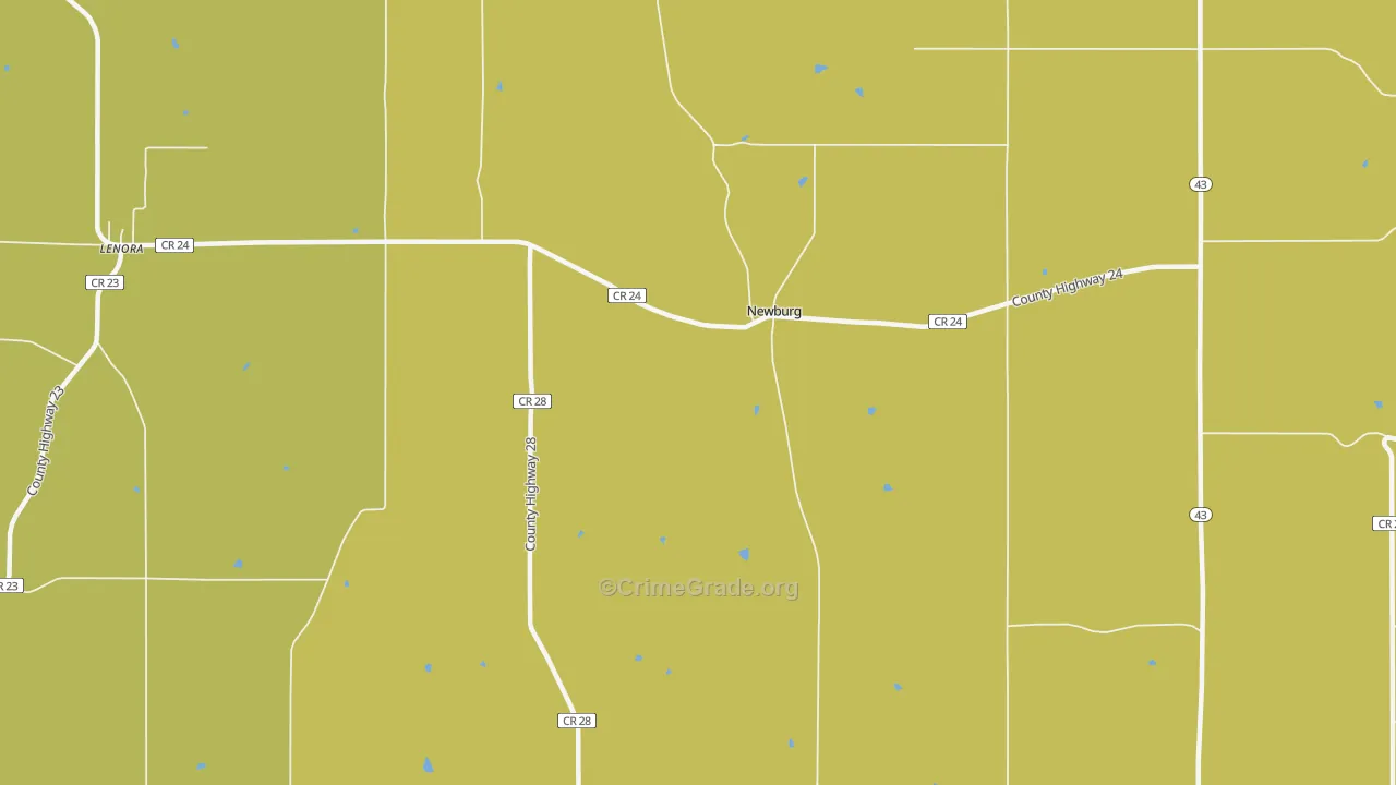 Newburg, MN Map of Robbery Rates