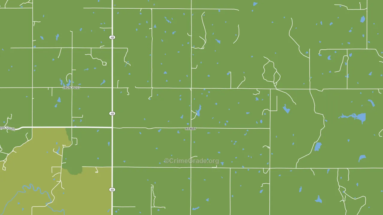 Newby, OK Map of Robbery Rates
