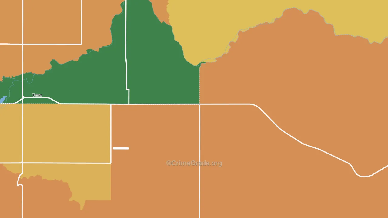 Newdale, ID Map of Robbery Rates