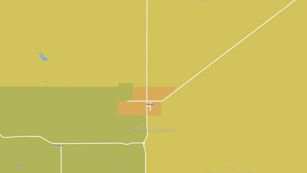 Newell, SD Map of Robbery Rates