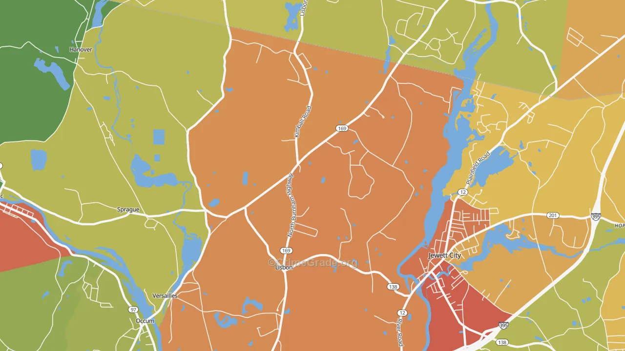Newent, CT Map of Robbery Rates