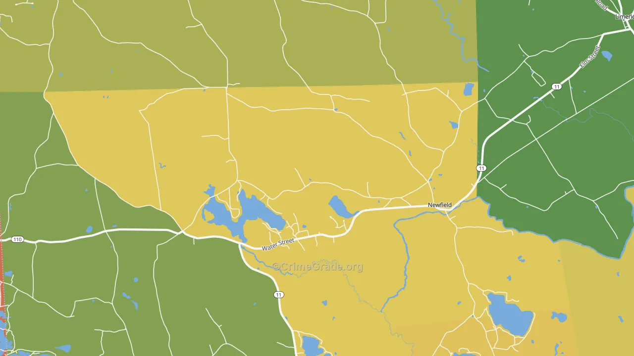 Newfield, ME Map of Robbery Rates