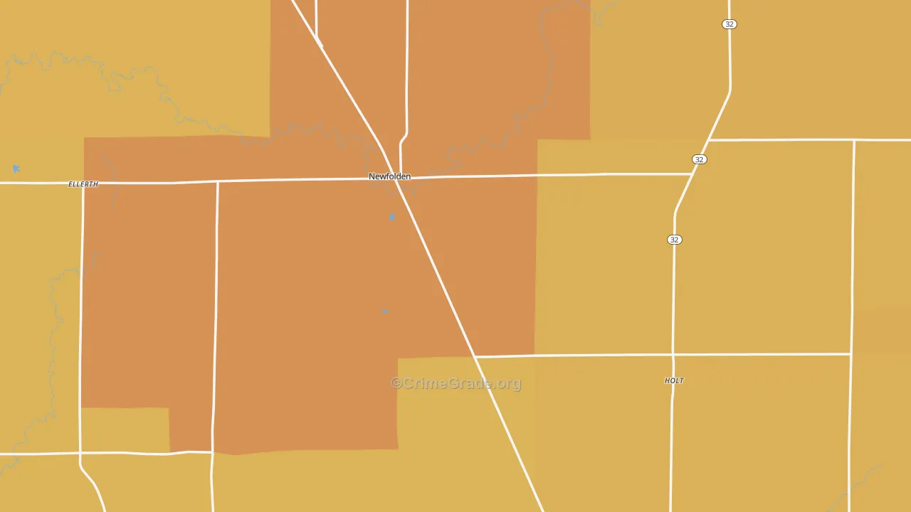 Newfolden, MN Map of Robbery Rates