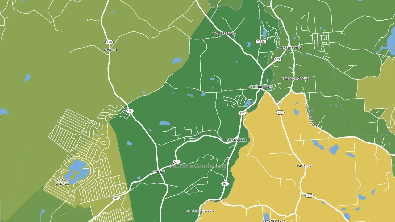 Newfoundland, PA Map of Robbery Rates