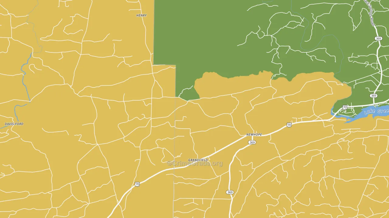 Newhope, AR Map of Robbery Rates