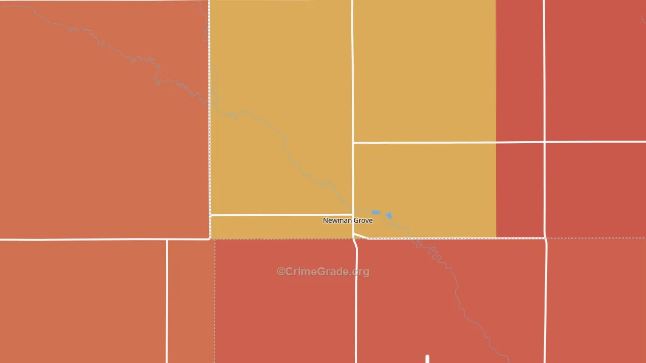 Newman Grove, NE Map of Robbery Rates