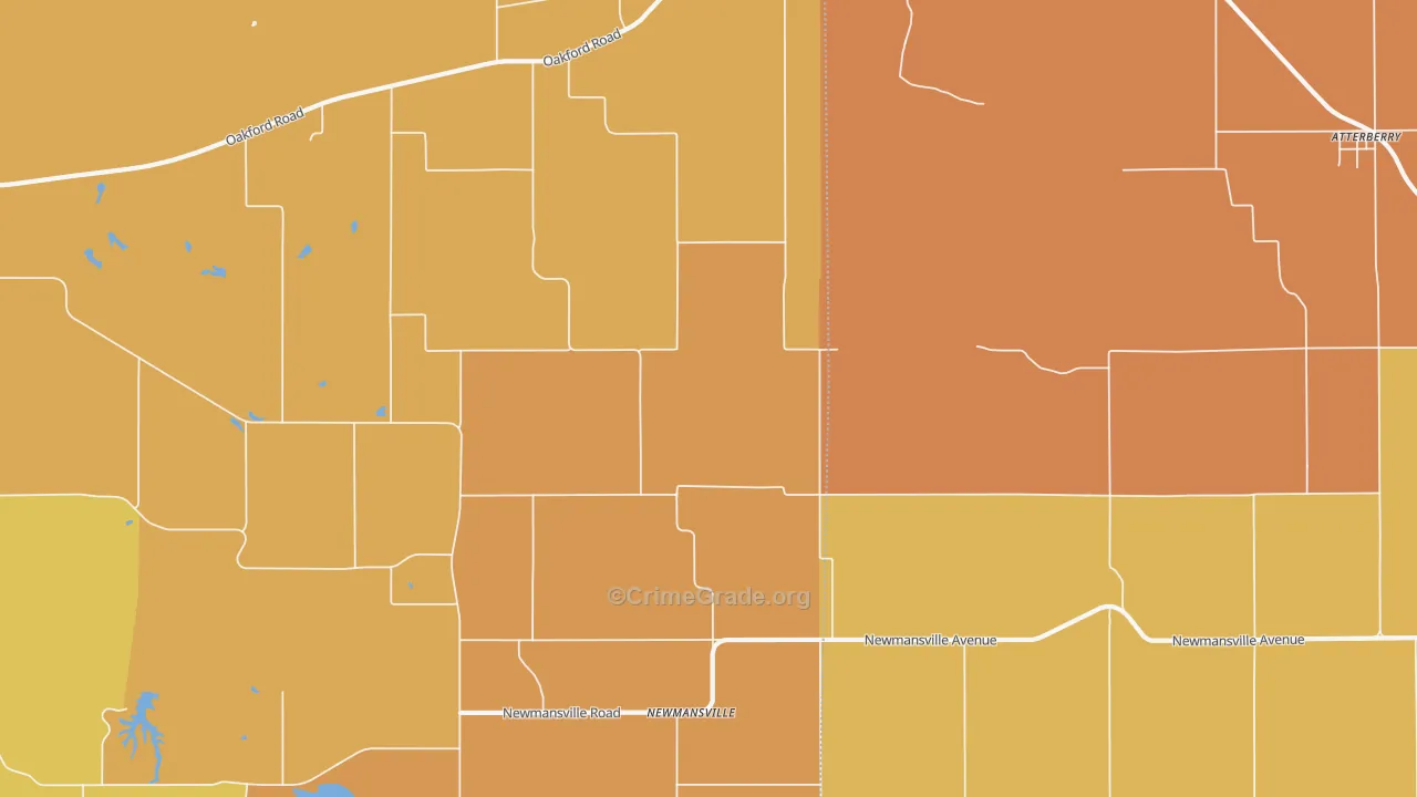 Newmansville, IL Map of Robbery Rates