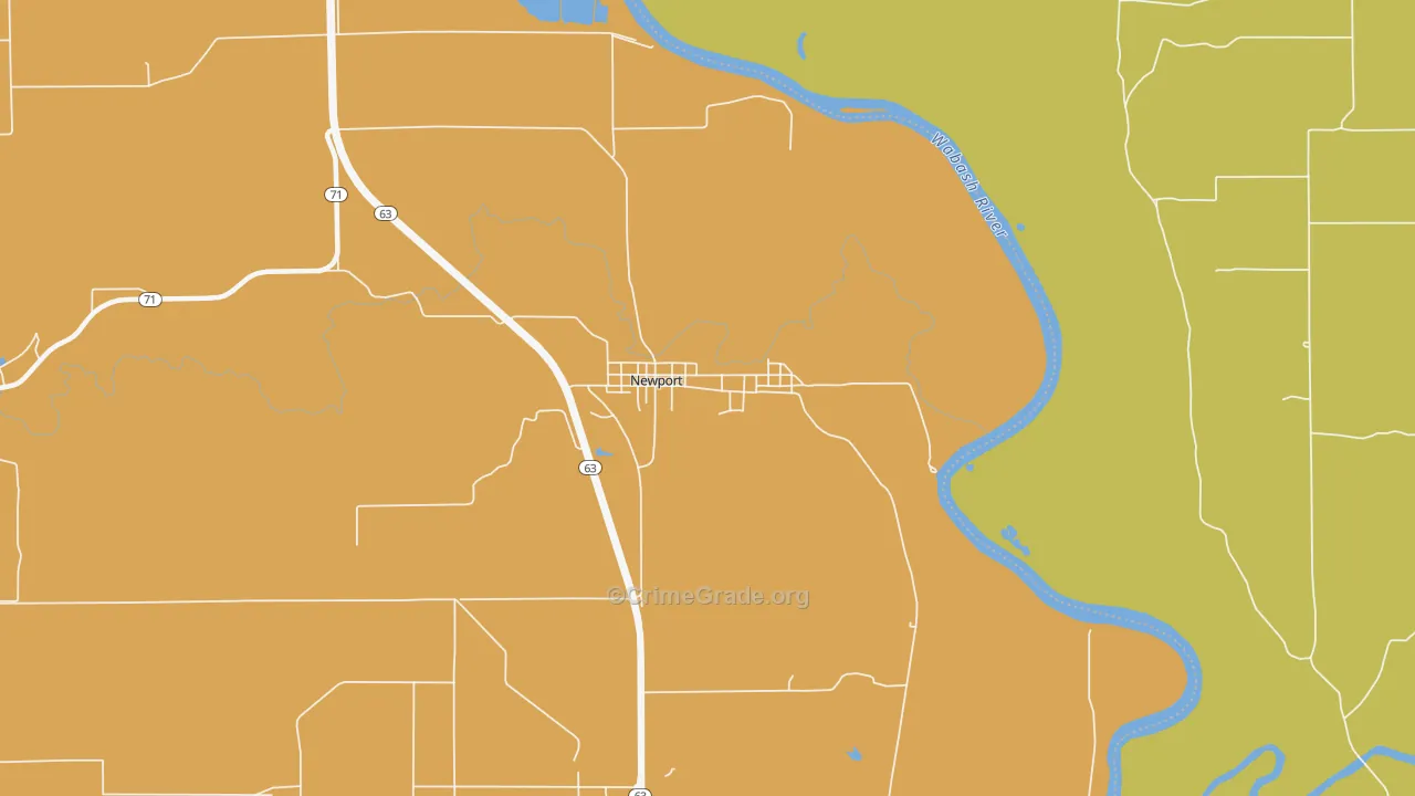 Newport, IN Map of Robbery Rates