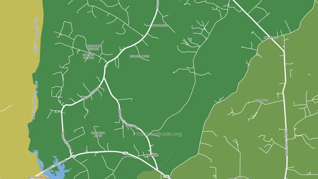 Newport, MD Map of Robbery Rates