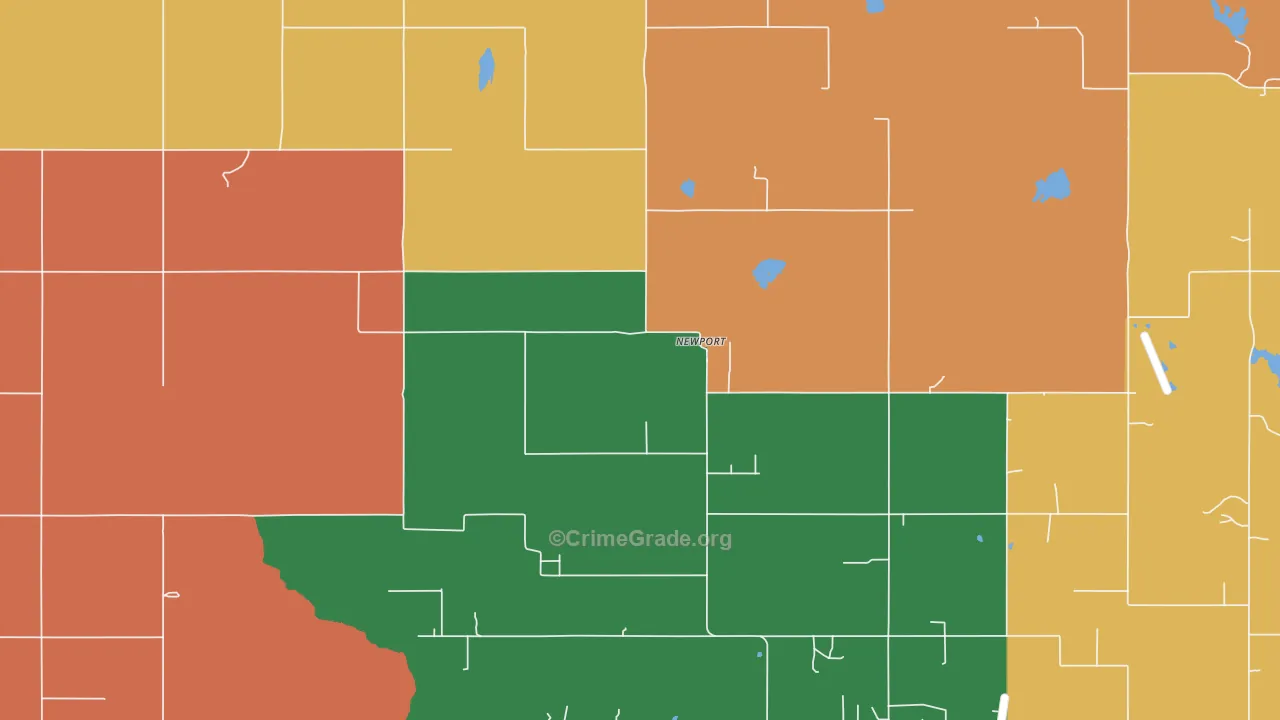 Newport, OK Map of Robbery Rates
