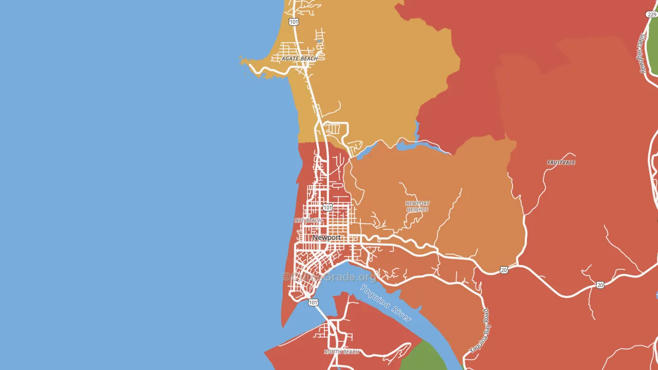 Newport, OR Map of Robbery Rates