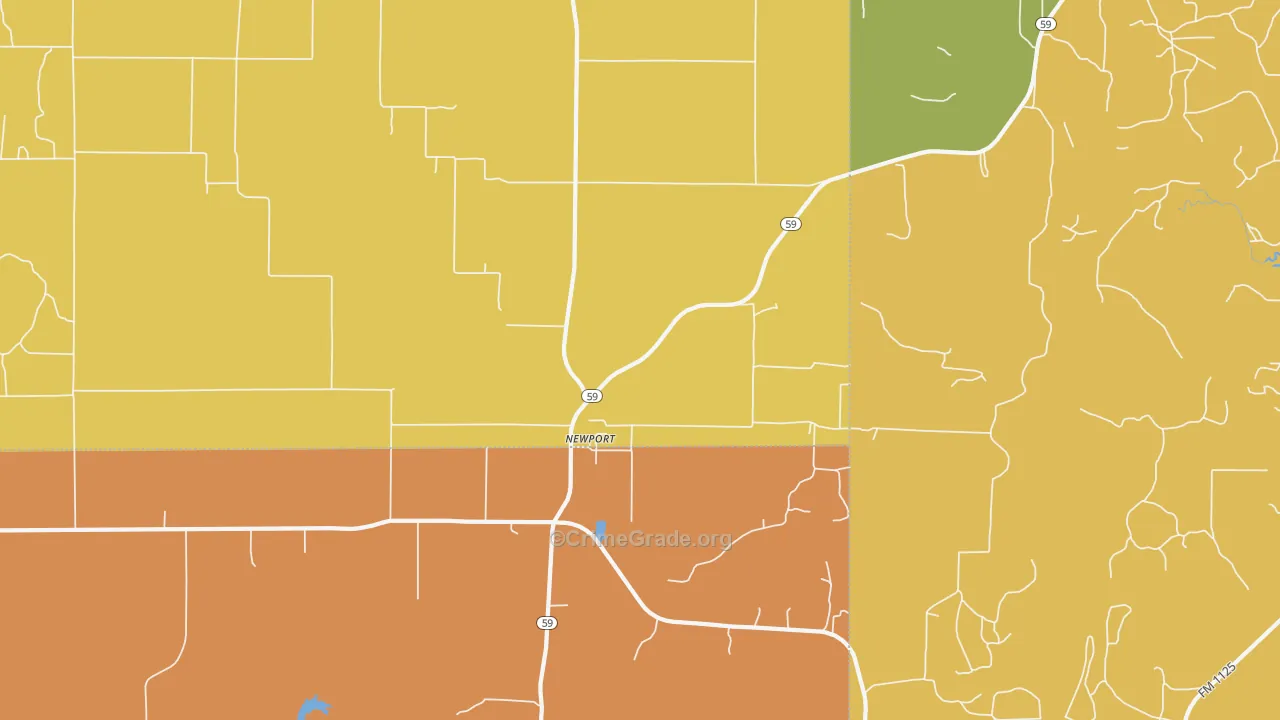 Newport, TX Map of Robbery Rates