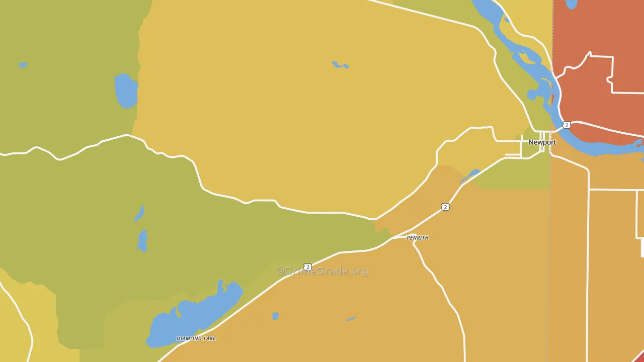 Newport, WA Map of Robbery Rates