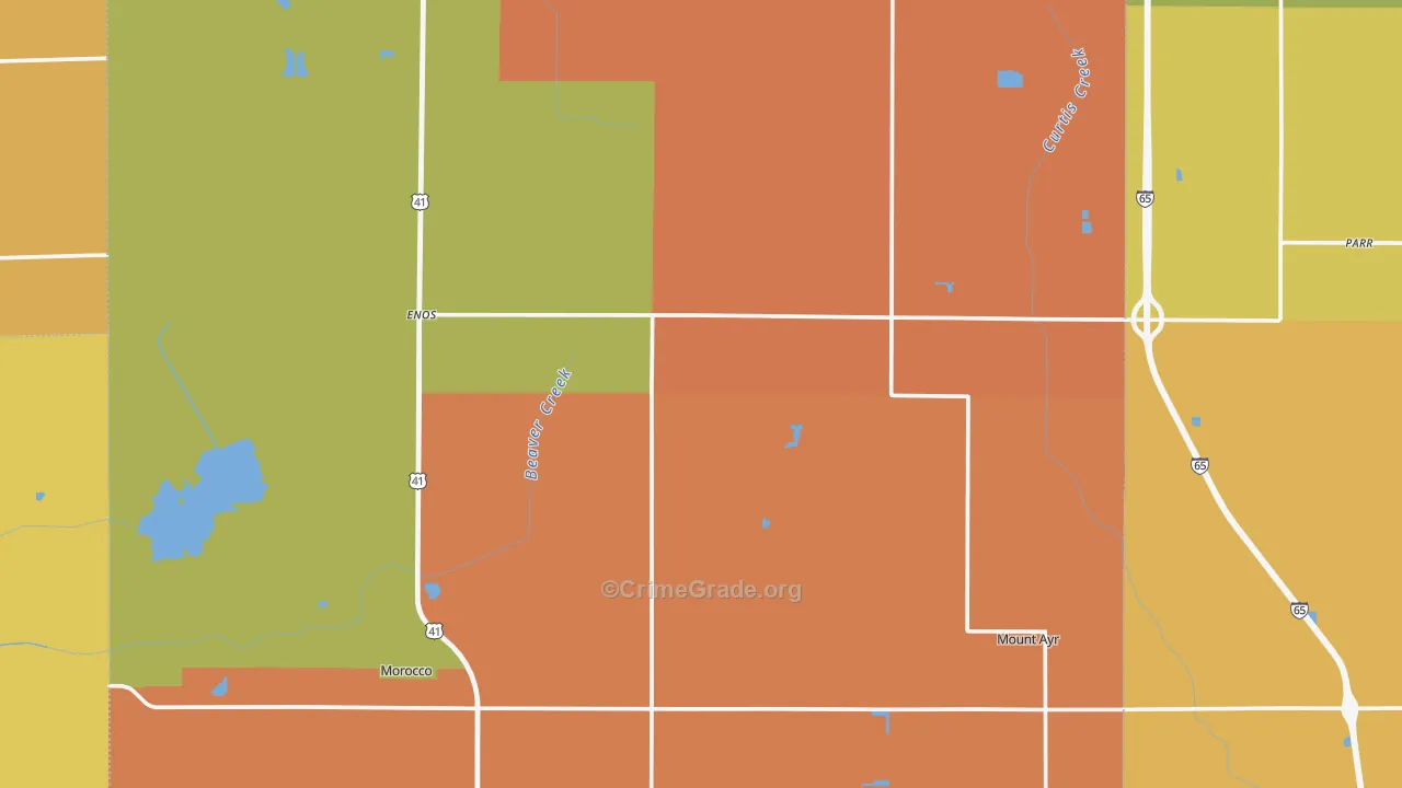 Newton County, IN Map of Robbery Rates