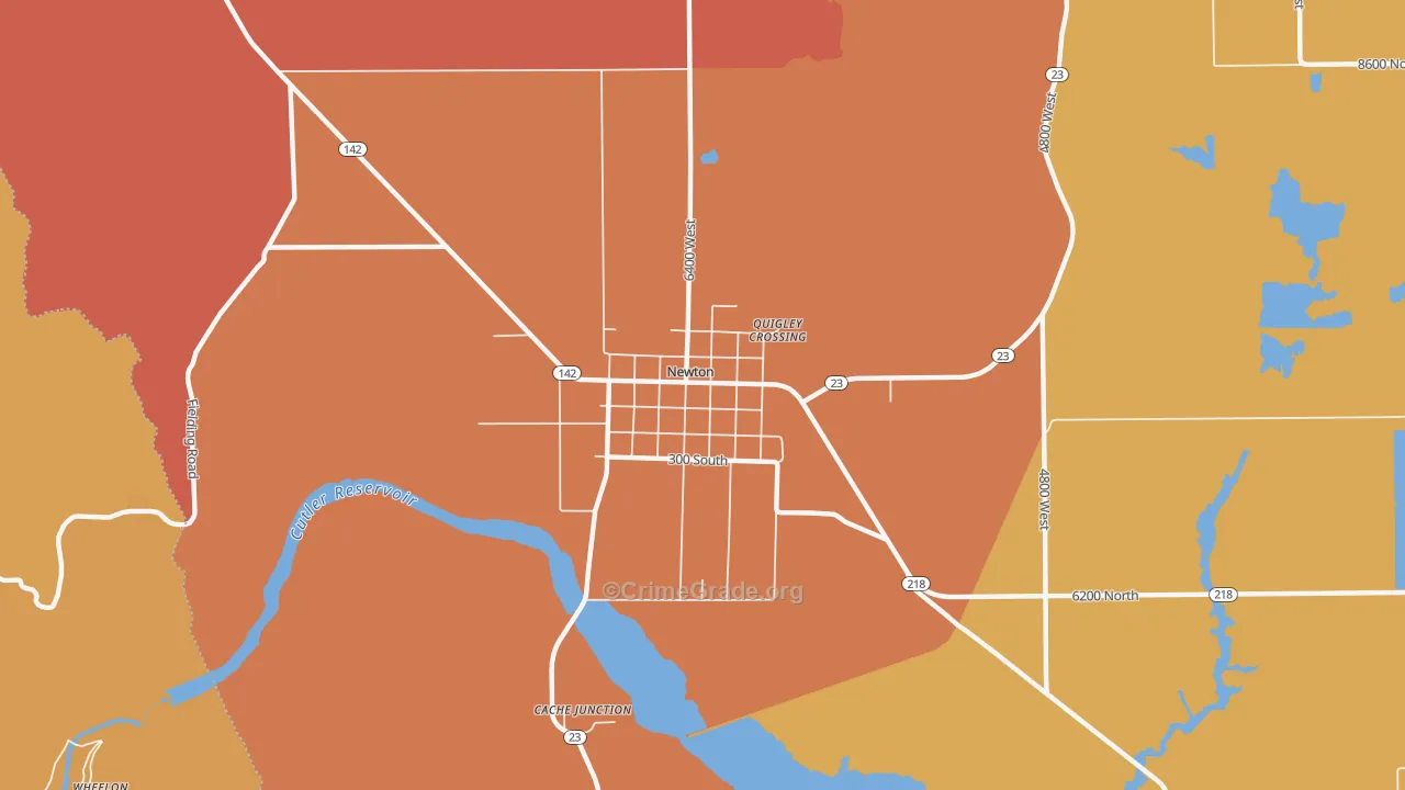 Newton, UT Map of Robbery Rates