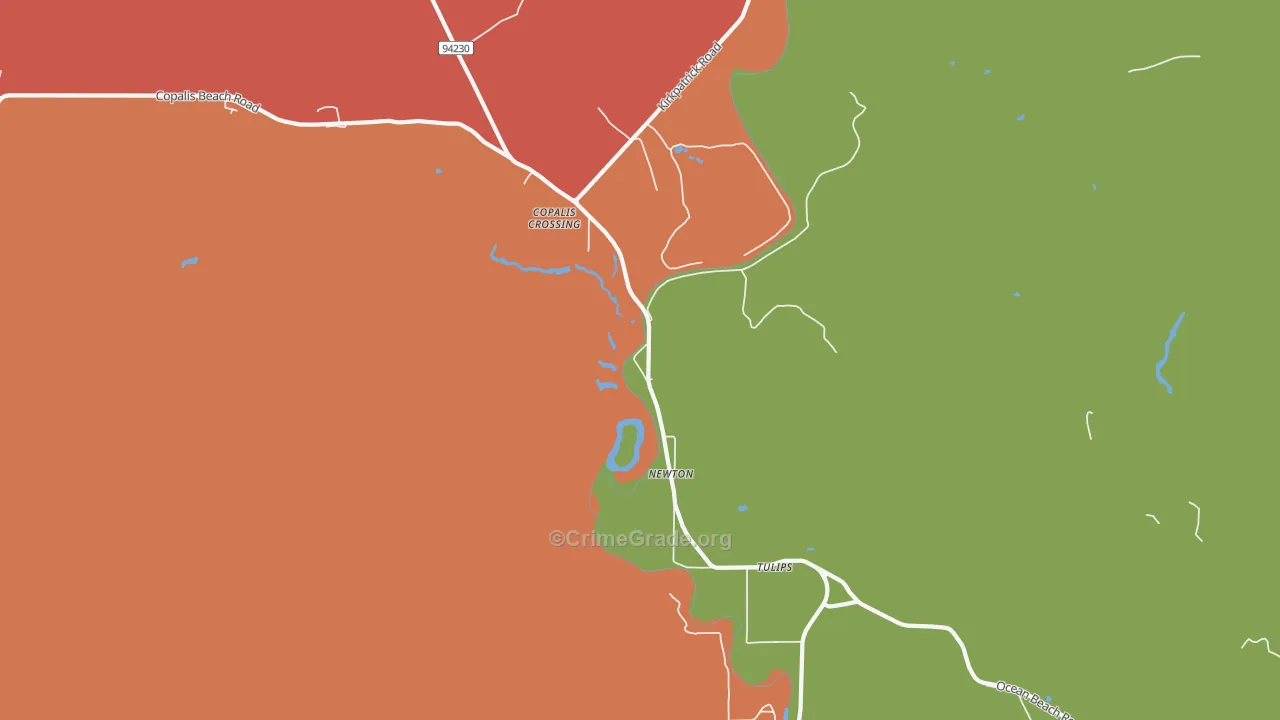 Newton, WA Map of Robbery Rates