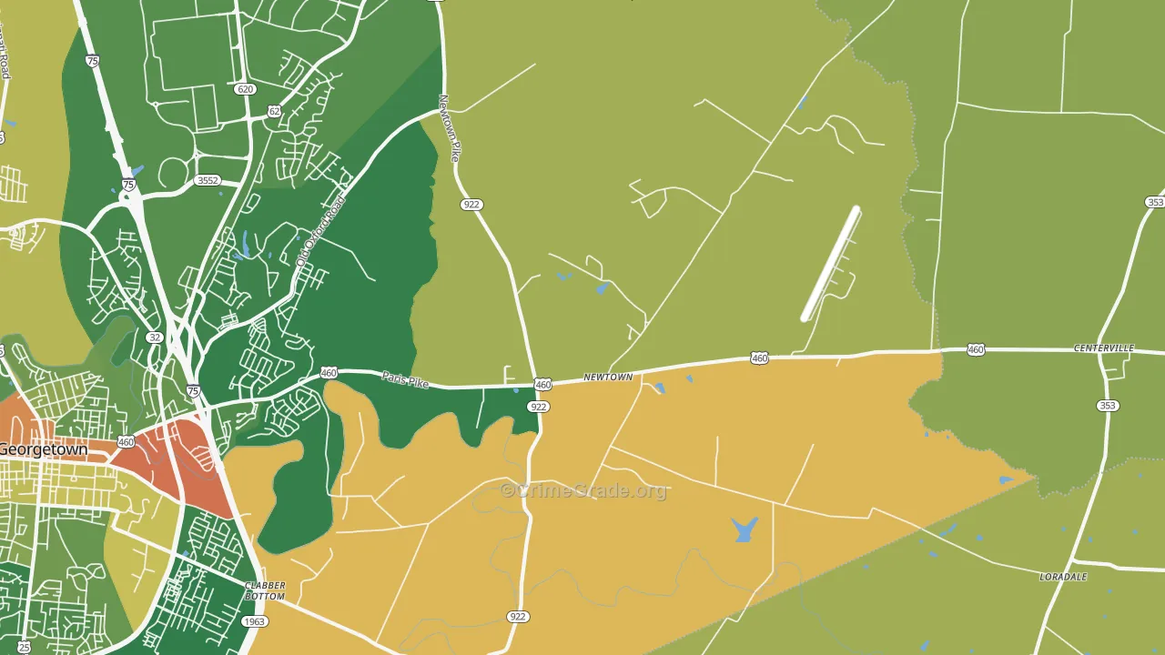 Newtown, KY Map of Robbery Rates