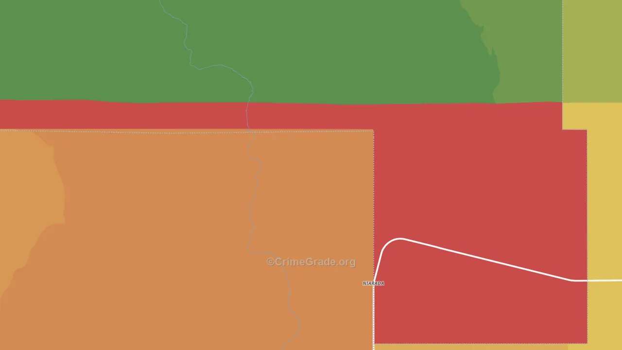 Niarada, MT Map of Robbery Rates