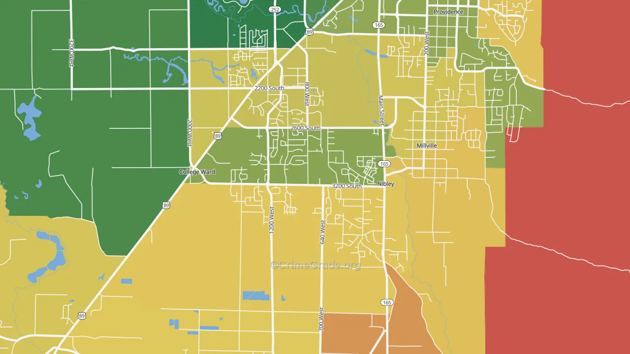 Nibley, UT Map of Robbery Rates