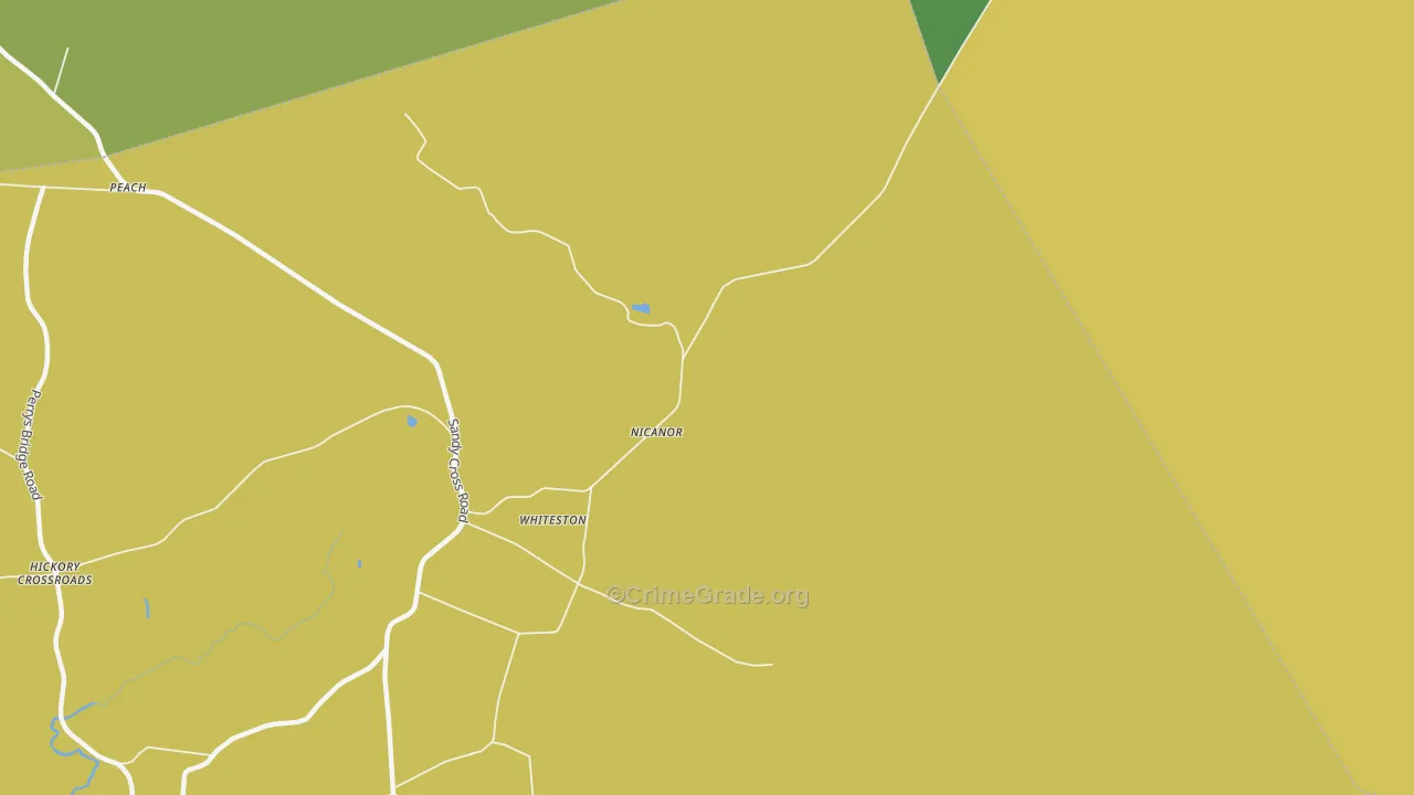 Nicanor, NC Map of Robbery Rates