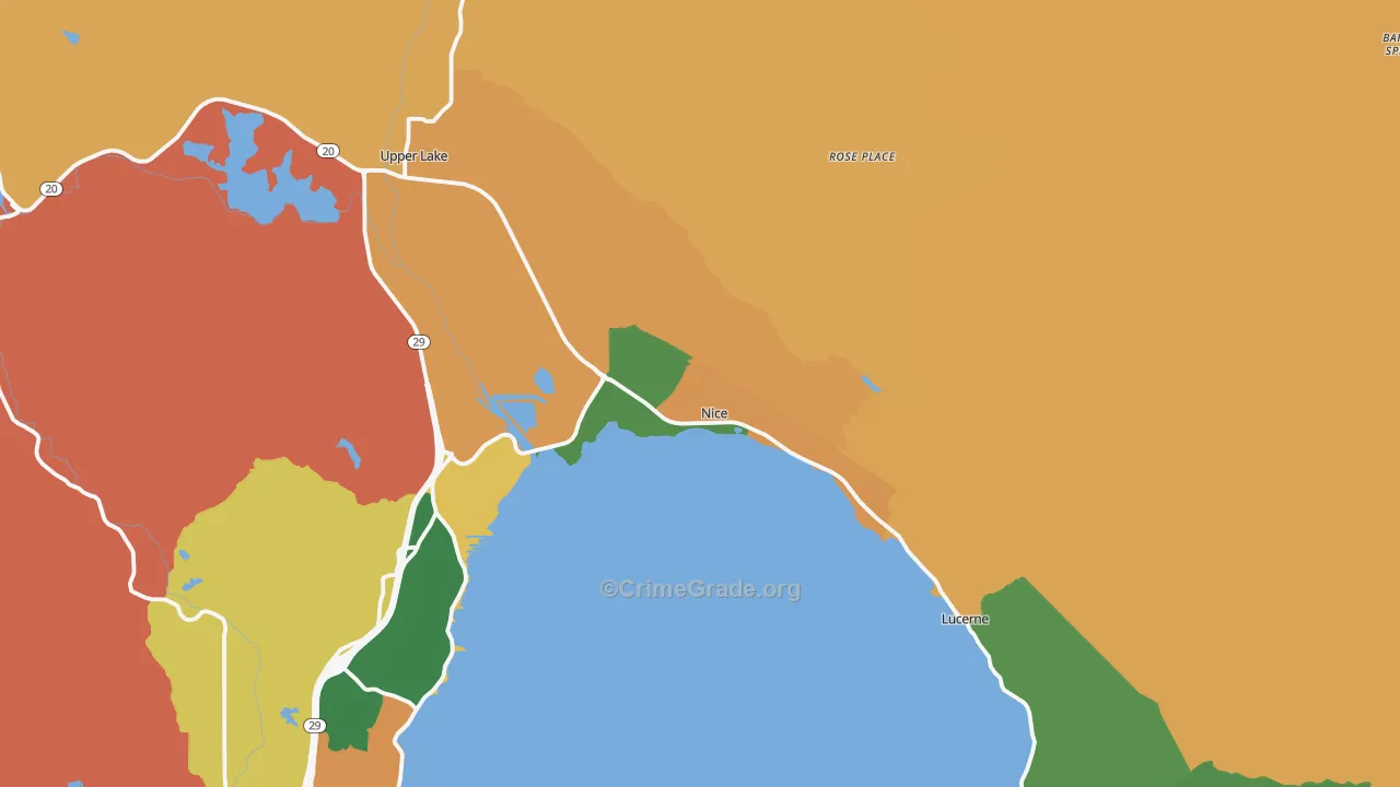 Nice, CA Map of Robbery Rates